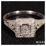 2.3 DWT 14 KT Wht Gold w/ Diamond Ring Sz: 2.3 DWT 14 KT Wht Gold w/ Diamond Ring Sz: