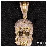 1.9 DWT 10 KT Gold Jesus Pendant w/ Diamonds 1.9 DWT 10 KT Gold Jesus Pendant w/ Diamonds