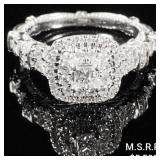 3.2 DWT 14 KT Wht Gold w/ Diamond Ring Sz: 3.2 DWT 14 KT Wht Gold w/ Diamond Ring Sz: