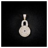 4.3 DWT 10 KT Gold Lock Pendant w/ Diamond 4.3 DWT 10 KT Gold Lock Pendant w/ Diamond