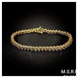 6.1 DWT 14 KT Gold w/ Diamond Bracelet 6.1 DWT 14 KT Gold w/ Diamond Bracelet