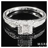 1.5 DWT 10 KT Wht Gold w/ Diamond Ring Sz: 1.5 DWT 10 KT Wht Gold w/ Diamond Ring Sz: