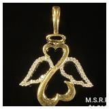 1.4 DWT 14 KT Gold Heart Pendant w/ Diamond 1.4 DWT 14 KT Gold Heart Pendant w/ Diamond