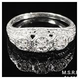 2 DWT 10 KT Wht Gold w/ Diamonds Ring Sz: 7.5 2 DWT 10 KT Wht Gold w/ Diamonds Ring Sz: 7.5
