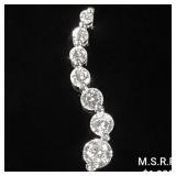 0.5 DWT 14 KT Wht Gold Pendant w/ Diamond Lining 0.5 DWT 14 KT Wht Gold Pendant w/ Diamond Lining