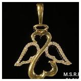 1.5 DWT 14 KT Gold Heart Pendant w/ Diamond 1.5 DWT 14 KT Gold Heart Pendant w/ Diamond