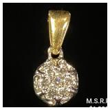0.7 DWT 14 KT Gold Pendant w/ Diamonds 0.7 DWT 14 KT Gold Pendant w/ Diamonds