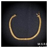 6.3 DWT 14 KT Gold w/ Diamond Bracelet 6.3 DWT 14 KT Gold w/ Diamond Bracelet