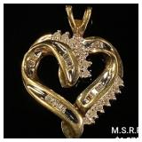2.2 DWT 10 KT Gold Heart Pendant w/ Diamond 2.2 DWT 10 KT Gold Heart Pendant w/ Diamond