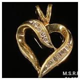 1.6 DWT 10 KT Gold Heart Pendant w/ Diamond 1.6 DWT 10 KT Gold Heart Pendant w/ Diamond