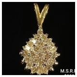 0.8 DWT 10 KT Gold Pendant w/ Diamond Lining 0.8 DWT 10 KT Gold Pendant w/ Diamond Lining