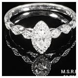 1.3 DWT 10 KT Wht Gold w/ Diamond Ring Sz: 1.3 DWT 10 KT Wht Gold w/ Diamond Ring Sz: