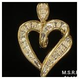 1.5 DWT 10 KT Gold Heart Pendant w/ Diamond 1.5 DWT 10 KT Gold Heart Pendant w/ Diamond