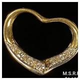 1.3 DWT 14 KT Gold Heart Pendant w/ Diamond 1.3 DWT 14 KT Gold Heart Pendant w/ Diamond