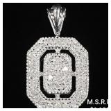 1.6 DWT 10 KT Wht Gold Pendant w/ Diamond Lining 1.6 DWT 10 KT Wht Gold Pendant w/ Diamond Lining