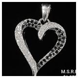 1.2 DWT 10 KT Wht Gold Hrt Pendant w/ Diamond & 1.2 DWT 10 KT Wht Gold Hrt Pendant w/ Diamond &