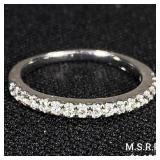 1.1 DWT 14 KT Wht Gold w/ Diamond Ring Sz: 1.1 DWT 14 KT Wht Gold w/ Diamond Ring Sz: