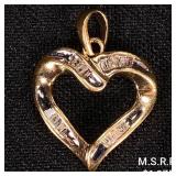 1.8 DWT 10 KT Gold Heart Pendant w/ Diamond 1.8 DWT 10 KT Gold Heart Pendant w/ Diamond