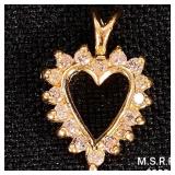 0.8 DWT 14 KT Gold Heart Pendant w/ Diamond 0.8 DWT 14 KT Gold Heart Pendant w/ Diamond