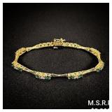 5.2 DWT 14 KT Gold w/ Diamond & Gem Lining 5.2 DWT 14 KT Gold w/ Diamond & Gem Lining