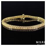 7.5 DWT 10 KT Gold w/ Diamond Bracelet 7.5 DWT 10 KT Gold w/ Diamond Bracelet