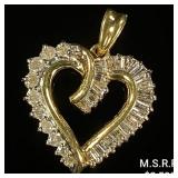 2.2 DWT 10 KT Gold Heart Pendant w/ Diamond 2.2 DWT 10 KT Gold Heart Pendant w/ Diamond