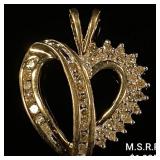 2.1 DWT 10 KT Gold Heart Pendant w/ Diamond 2.1 DWT 10 KT Gold Heart Pendant w/ Diamond