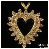 1.9 DWT 10 KT Gold Heart Pendant w/ Diamond 1.9 DWT 10 KT Gold Heart Pendant w/ Diamond