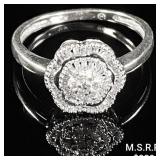 1.3 DWT 10 KT Wht Gold w/ Diamonds Ring Sz: 7 1.3 DWT 10 KT Wht Gold w/ Diamonds Ring Sz: 7