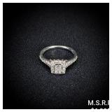 1.9 DWT 14 KT Wht Gold Diamond Ring Sz: 5.5 1.9 DWT 14 KT Wht Gold Diamond Ring Sz: 5.5