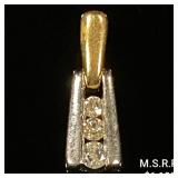 1.1 DWT 14 KT Gold Pendant w/ Diamonds 1.1 DWT 14 KT Gold Pendant w/ Diamonds