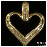 1.3 DWT 10 KT Gold Heart Pendant w/ Diamond 1.3 DWT 10 KT Gold Heart Pendant w/ Diamond