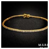 6.5 DWT 14 KT Gold w/ Diamond Bracelet 6.5 DWT 14 KT Gold w/ Diamond Bracelet