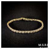 5.6 DWT 14 KT Gold w/ Diamond Bracelet 5.6 DWT 14 KT Gold w/ Diamond Bracelet