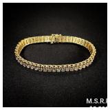 11.3 DWT 10 KT Gold w/ Diamond Bracelet 11.3 DWT 10 KT Gold w/ Diamond Bracelet