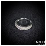1.7 DWT 18 KT Wht Gold Ring w/ Diamond Sz: 1.7 DWT 18 KT Wht Gold Ring w/ Diamond Sz: