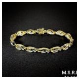 10.8 DWT 14 KT Gold w/ Diamond Bracelet 10.8 DWT 14 KT Gold w/ Diamond Bracelet