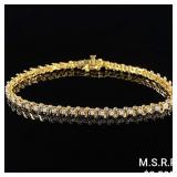 3.9 DWT 14 KT Gold w/ Diamonds Bracelet 3.9 DWT 14 KT Gold w/ Diamonds Bracelet