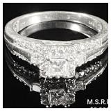 2.1 DWT 10 KT Wht Gold w/ Diamond Ring Sz: 2.1 DWT 10 KT Wht Gold w/ Diamond Ring Sz:
