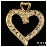 1.2 DWT 10 KT Gold Heart Pendant w/ Diamond 1.2 DWT 10 KT Gold Heart Pendant w/ Diamond
