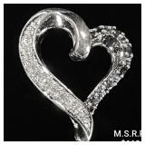 0.8 DWT 10 KT Wht Gold Hrt Pendant w/ Diamond & 0.8 DWT 10 KT Wht Gold Hrt Pendant w/ Diamond &