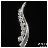 0.7 DWT 10 KT Wht Gold Pendant w/ Diamond Lining 0.7 DWT 10 KT Wht Gold Pendant w/ Diamond Lining