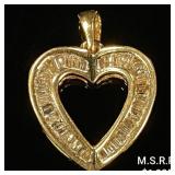 1.6 DWT 10 KT Gold Heart Pendant w/ Diamond 1.6 DWT 10 KT Gold Heart Pendant w/ Diamond