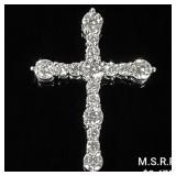 0.9 DWT 10 KT Wht Gold Cross Pendant w/ Diamond 0.9 DWT 10 KT Wht Gold Cross Pendant w/ Diamond