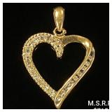 0.8 DWT 10 KT Gold Heart Pendant w/ Diamond 0.8 DWT 10 KT Gold Heart Pendant w/ Diamond