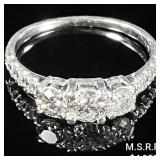 1.3 DWT 10 KT Wht Gold w/ Diamond Ring Sz: 1.3 DWT 10 KT Wht Gold w/ Diamond Ring Sz: