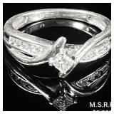 1.9 DWT 10 KT Wht Gold w/ Diamond Ring Sz: 1.9 DWT 10 KT Wht Gold w/ Diamond Ring Sz: