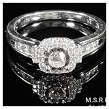 2.2 DWT 10 KT Wht Gold w/ Diamond Ring Sz: 2.2 DWT 10 KT Wht Gold w/ Diamond Ring Sz:
