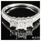 1.8 DWT 10 KT Wht Gold w/ Diamond Ring Sz: 1.8 DWT 10 KT Wht Gold w/ Diamond Ring Sz: