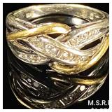 2.1 DWT 10 KT Gold w/ Diamond Ring Sz:5.5 2.1 DWT 10 KT Gold w/ Diamond Ring Sz:5.5